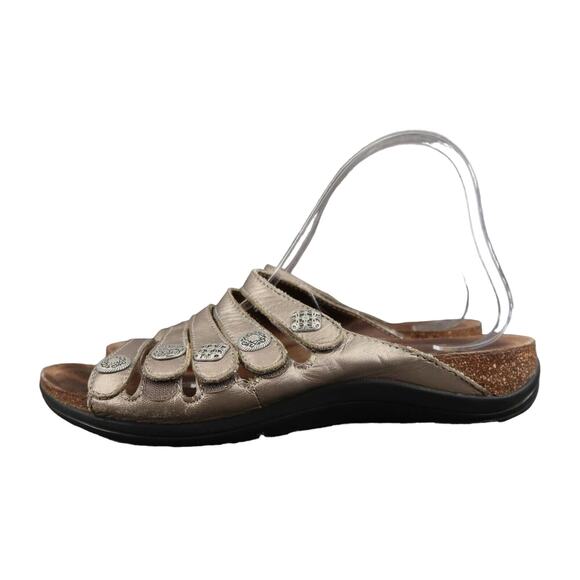 Dansko Shoes Womens 40 Sandals Janie Slip On Metallic Leather Adjustable Straps - Picture 3 of 16